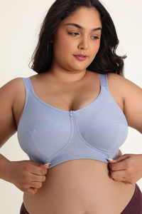 Zivame True Curv Double Layered Non Wired Full Coverage Super Support Bra - Blue Blizzard — thumbnail 6